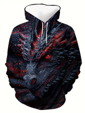 Black Dragon Graphic 3D All Over Print Hoodie - Adults  Youth