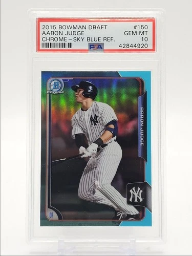 AARON JUDGE 2015 BOWMAN CHROME DRAFT SKY BLUE REFRACTOR PSA 10 Q5775