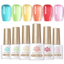 Jelly Gel Nail Polish Set, 6 Colors Translucent Crystal - Esmalte Uñas Jelly Gel