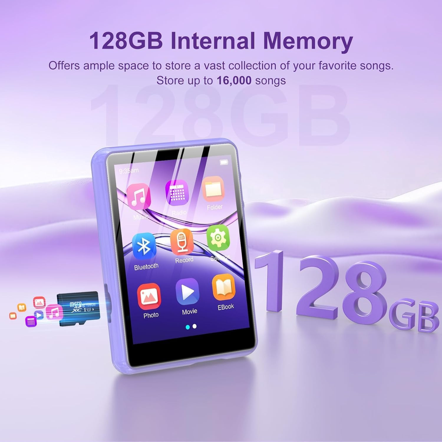 128GB MP3 Player - Music Player with Bluetooth 5.4, 2.4" Portable Hifi MP3 Playe