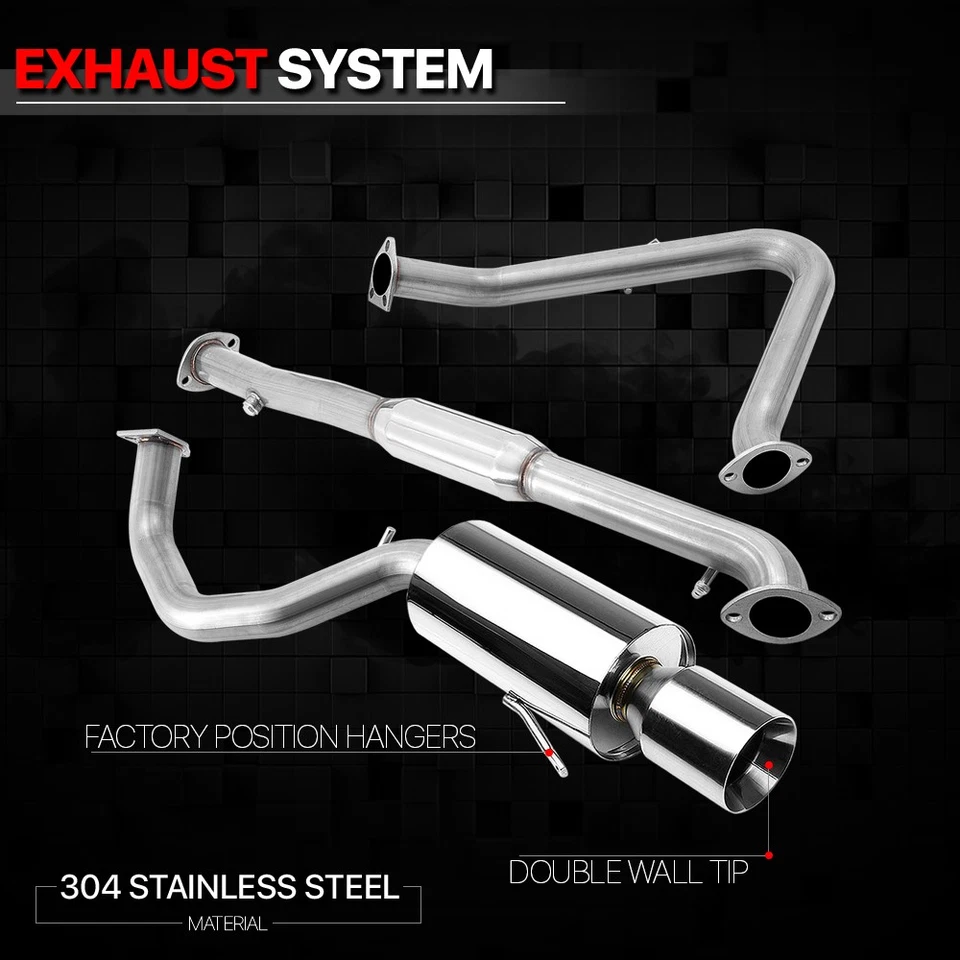 Silenciador de punta biselada de 4" sistema de escape Catback para 95-99 Talon/Eclipse 2,0 L NA Foto 2 de 4