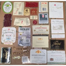 Mixed Wine Liquor Beer Bottle Labels Collection Vintage Collectible Assorted