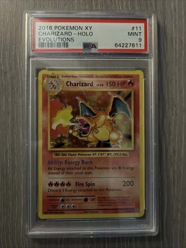 2016 Pokémon XY Charizard Holo evolutions #11 PSA 9