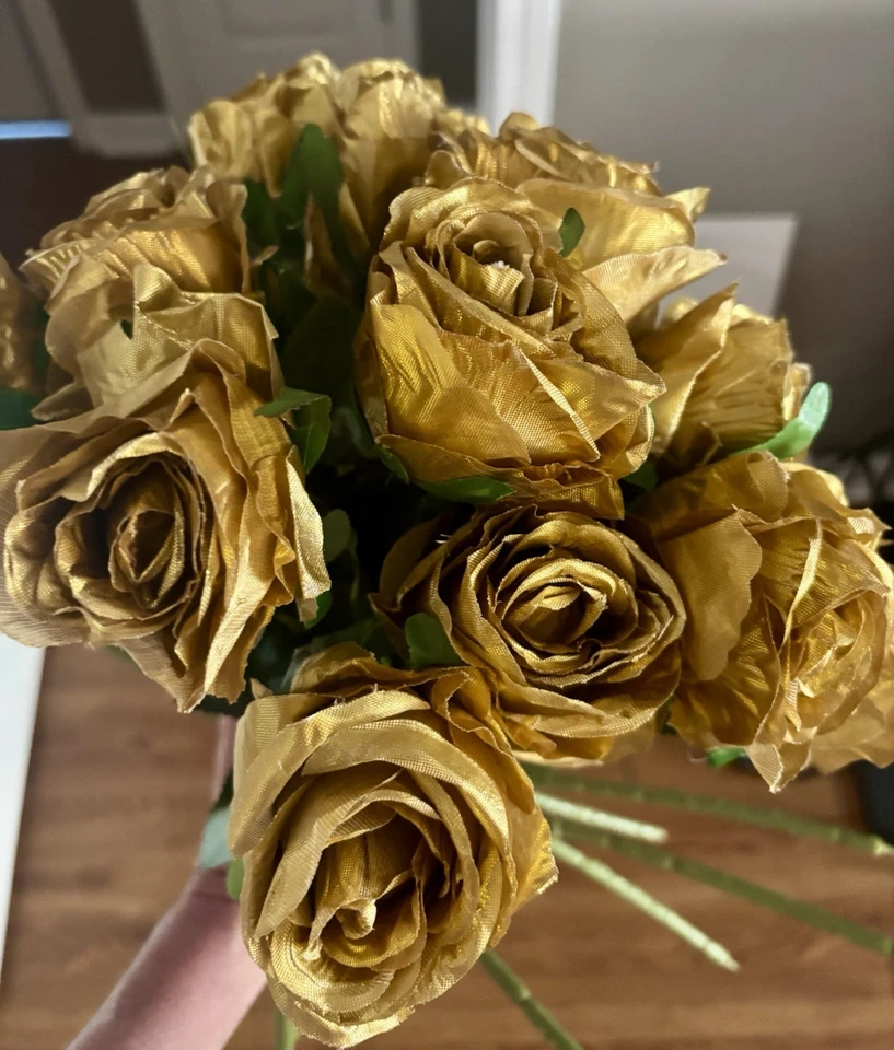 12 Stems 19” Artificial Faux Silk Rose Flowers Decorations - Image 2 of 4