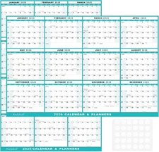 32" x 48" 2026 Wall Calendar, Folded Wet & Dry Erase Wall Calendar 12 Month, Ann