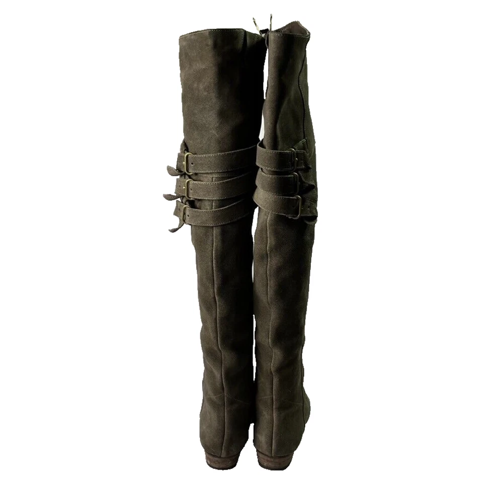 Joie Boots Women 8 Leather Suede Coachella Over The Knee Triple Buckle detail - Image 3 of 4