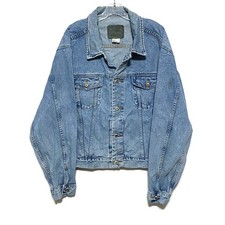 Vintage Gap Indigo Denim Jean Jacket Mens L XL Trucker Y2K Grunge Utility Cotton