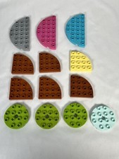 Lego Duplo Base Plates Boards Circular Semi Quarter X 13 Various Sizes & Colours