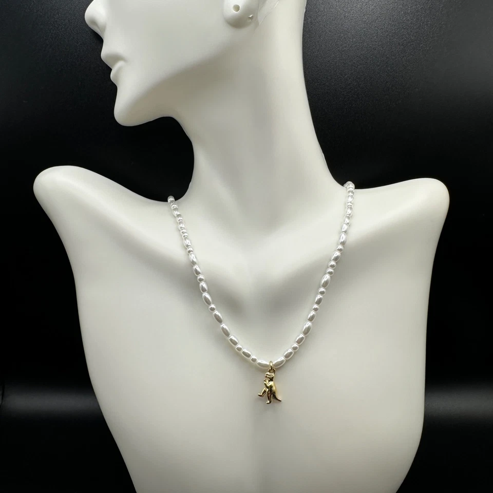 Coach Rexy Charm Glass Pearl Choker Necklace | Giftable, New | Packaging - Image 3 of 4