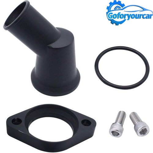 For SBC BBC Chevy 45° Swivel Black Water Neck Thermostat Housing 327 350 396 454