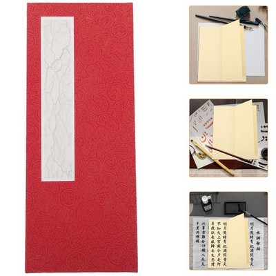 Red Foldable Calligraphy Paper Book Durable Paper Density Board for Painting Use