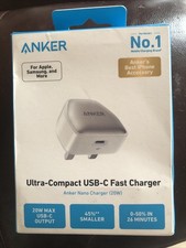 Anker 511 Nano USB C 20W Charger + 3' Braided C to Lightning Cable MFI Certified