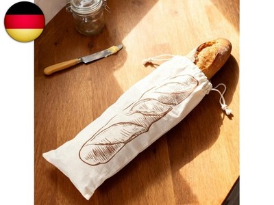Baguette-Tasche aus Baumwolle Leinen, Brotbeutel wiederverwendbar mit