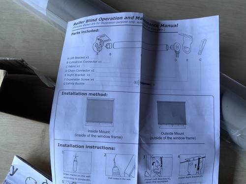 BLACKOUT ROLLER BLINDS 183x102 can be cut to size THERMAL - Picture 9 of 11
