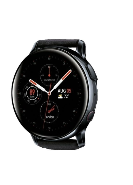Samsung Galaxy Watch Active 2 SM-R835 40mm Stainless Steel Case with  Leather Strap Smartwatch - Black (LTE) online kaufen | eBay