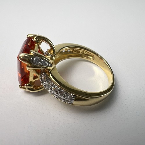 Anillo de cóctel VICTORIA WIECK zafiro naranja simulado 925 talla 7,25 - Imagen 13 de 19