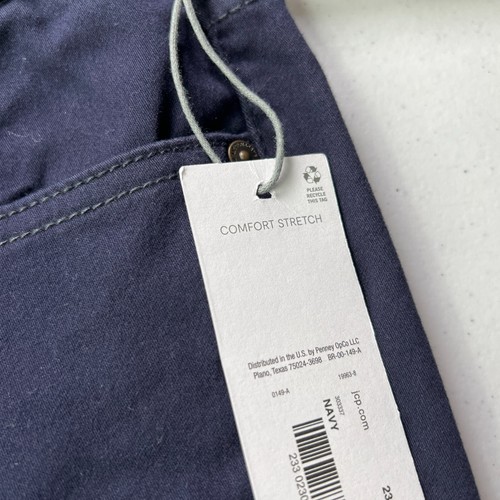 New Liz Claiborne Jeans Womens 14 Tall Mid Rise Amber Straight Leg Navy Comfort - Picture 8 of 11