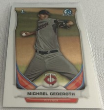 2014 Bowman Chrome Draft Baseball Michael Cederoth Minnesota Twins 1st Bowman
