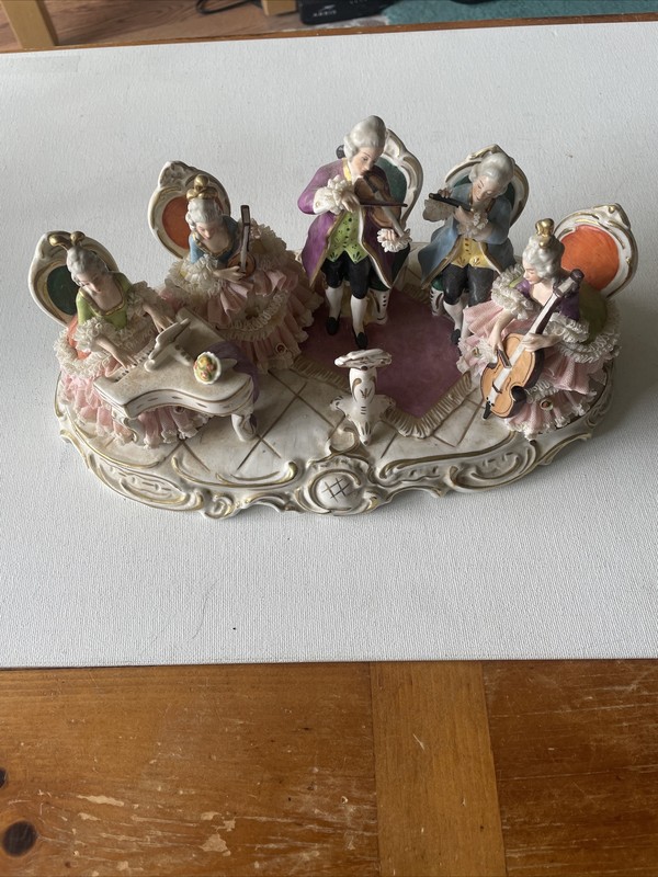 Porcelain group of a musical band of five by Dresden