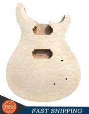 Electric Guitar Body Mahogany Wood Flame Maple Cap HH Pickups Set in Heel