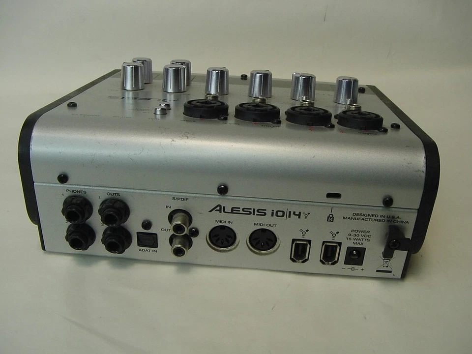 ALESIS iO 14 FIREWIRE DIDGITAL RECORDING AUDIO INTERFACE - NO POWER CORD - Image 3 of 4