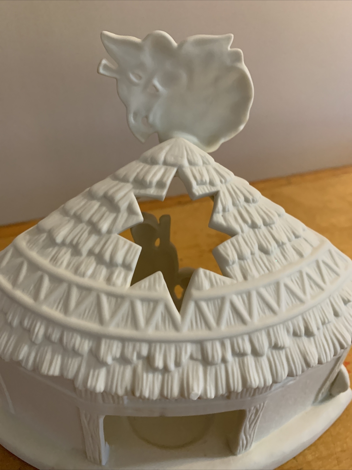 PartyLite Bisque Porcelain P7312 "O Little Town" Tealight Candle