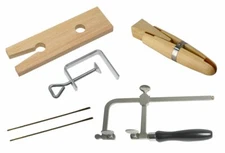 JEWELRY MAKING TOOL KIT BENCH PIN RING CLAMP SAW FRAME BLADES BENCH TOOLS