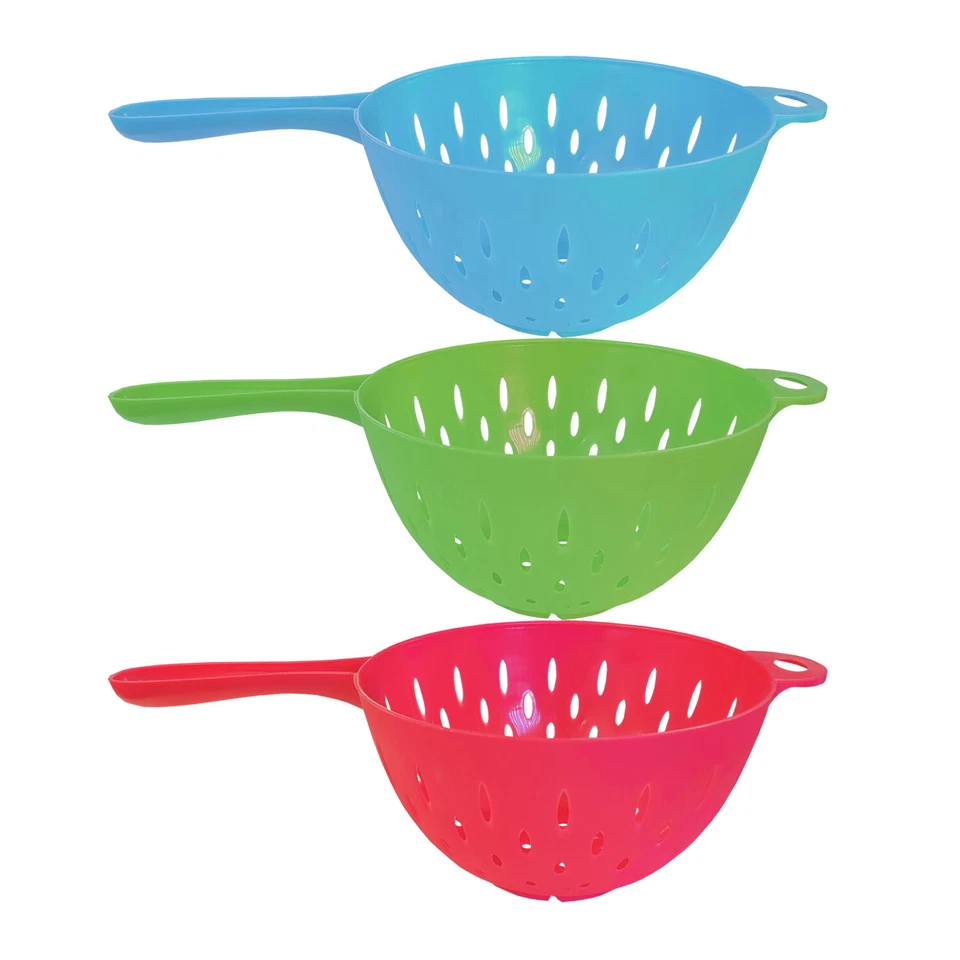 SMART OUTDOORS 3 x COLANDER KITCHEN STRAINERS food salad drainer colanders