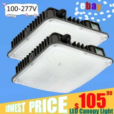 2 Pack LED Canopy Light, 70W 8,400Lm 300W HID/HPS Equal Gas Station Canopy Light