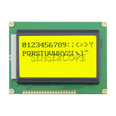 12864 LCD Display Module Graphic Matrix 128x64 Dots Yellow Green Backlight 5V