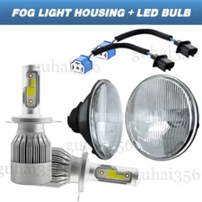 7" inch Sealed Beam Headlight Conversion High/Low Beam Chrome + 100W H4 LED