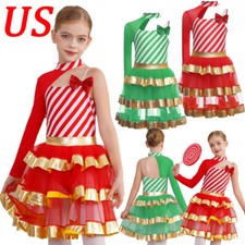 Girls Dress Up Ball Gown Leotard Show Unitard Deluxe Dresses Dance Rompers