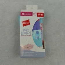 Hanes Underwear Toddler Girls 2T/3T Briefs Cotton Pure Comfort 10 Pairs