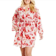 Oscar de la Renta Vintage Pink Label Floral Polka Dot Robe Women s Size Small