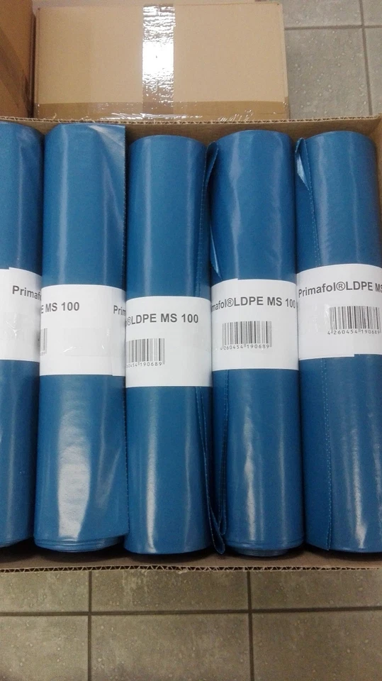 Müllsäcke LDPE Müllbeutel extra stark reißfest 120 L 700x1100Typ100 blau ca.80my - Bild 2 von 3