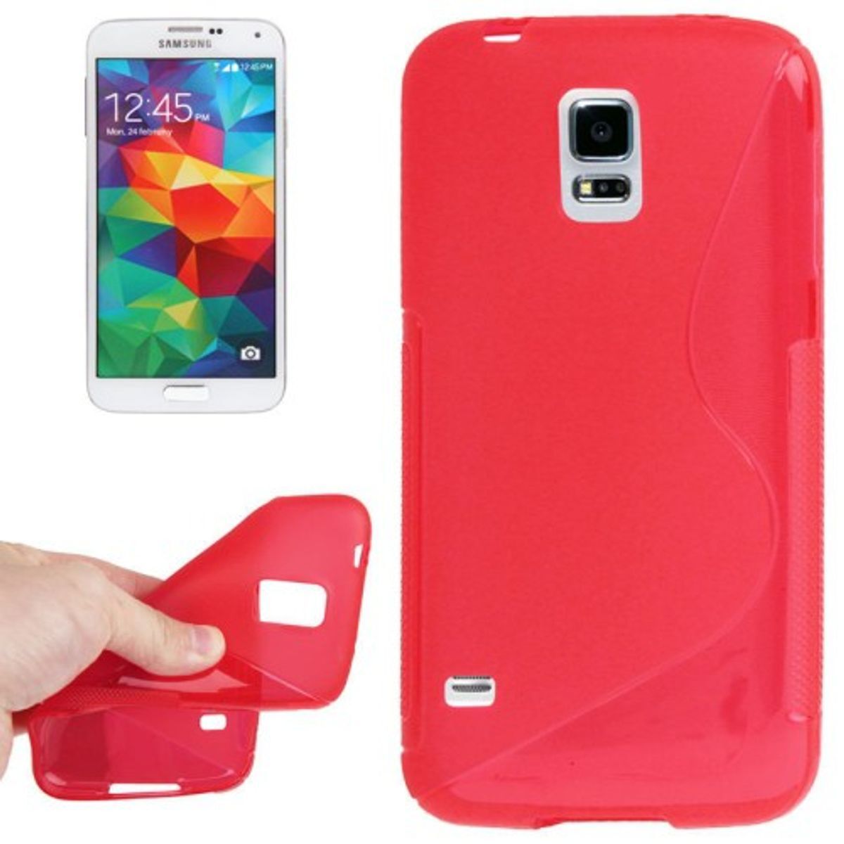 TPU Case Cover For Samsung Galaxy S5 Mini Red