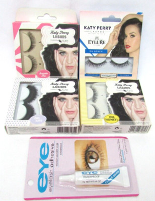 4 Pack Eylure Katy Perry Lashes + Adhesive -Sweetie Pie + OH, MY! + 2 OH, HONEY!