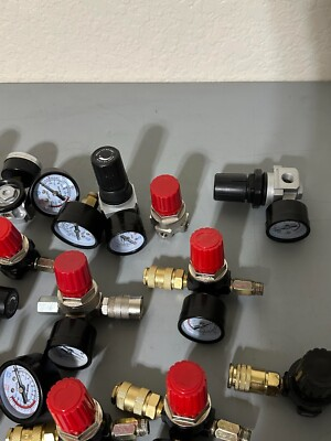#ad Air compressor parts regulator and gauge lot PLENTY OF GOOD PARTS HERE $38.00