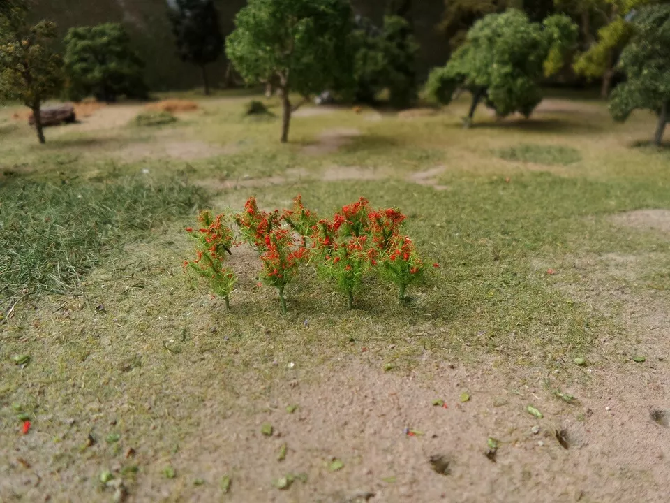 MP SCENERY 30 Red Poppies N Gauge 1/4" Tall Model Flower Plants Farm Layout - Image 4 of 4