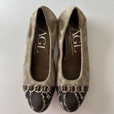 Agl Attilio Giusti Leombruni Cap Toe Chain Ballet Flats Ballerina 39.5