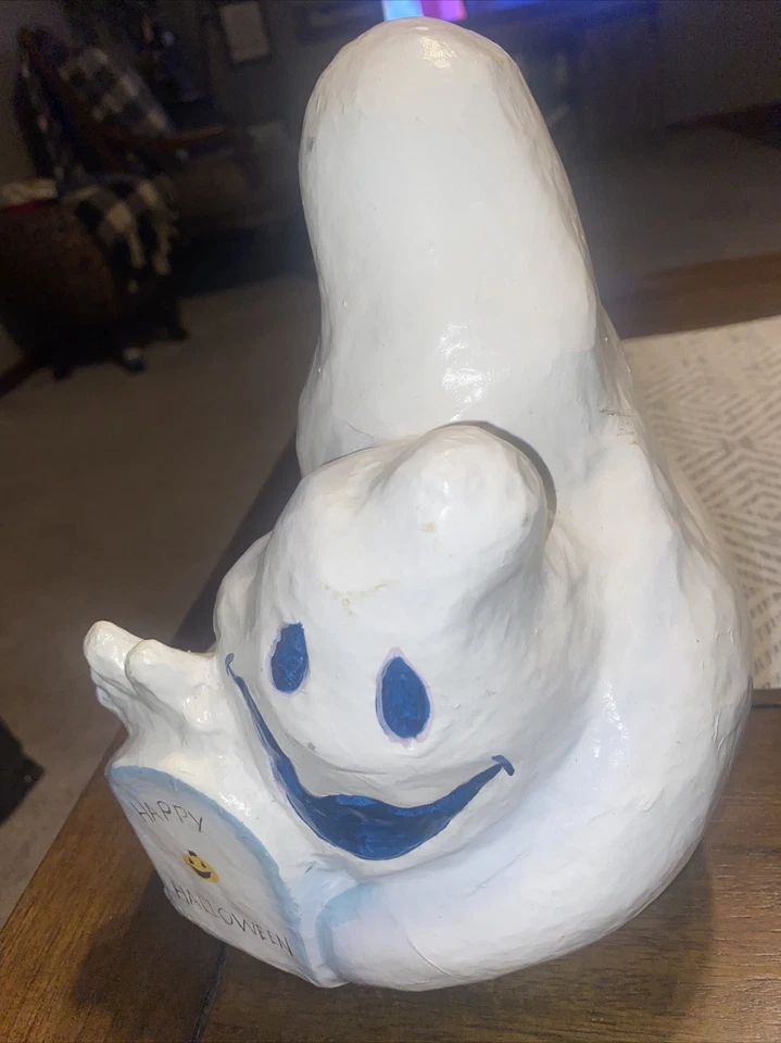 Halloween Paper Mache Ghost The White Candle Co Vintage Happy Halloween - Image 2 of 4