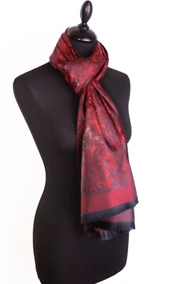 MARKENLOS Hochwertiger Seidenschal Paisley Muster Damen Schal Tuch Eleganter Schal