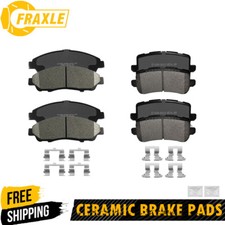 For 2Acura RLX 014 2015 2017 2018 Front and Rear Ceramic Brake Pads with Clips