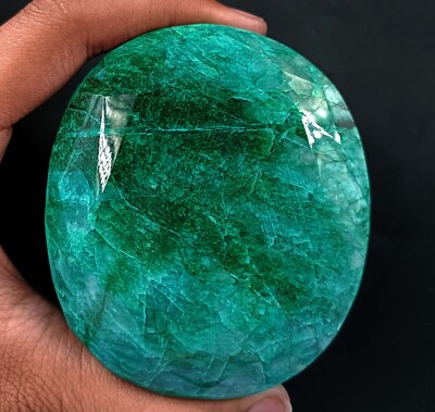 Exclusive Offer 2425 Ct Certified Brazilian Green Emerald Oval Cut Gemstone 25S 