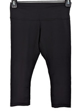 Lululemon Crop Leggings Women 28x21 Yoga Mid Rise Workout Activewear Black Pants