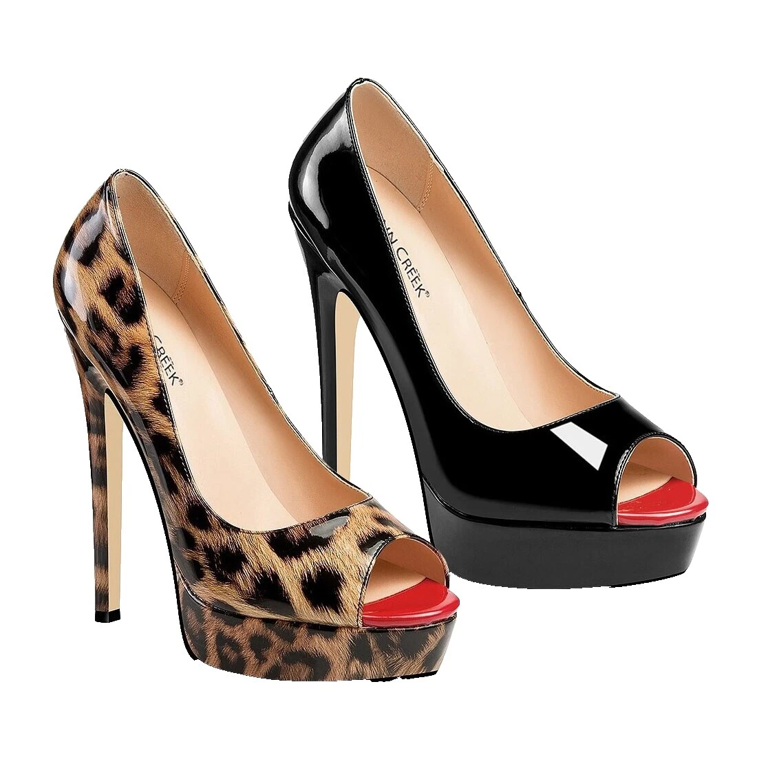 Animal Print Faux Leather Heels for Women