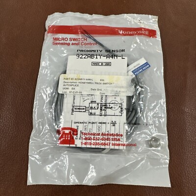 Honeywell Micro Switch 922AB1Y-A4N-L Inductive Proximity Switch #JB-CV-1F