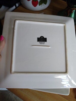 Square Dinner Plate Ten Strawberry Street Nova White Serving Plate
