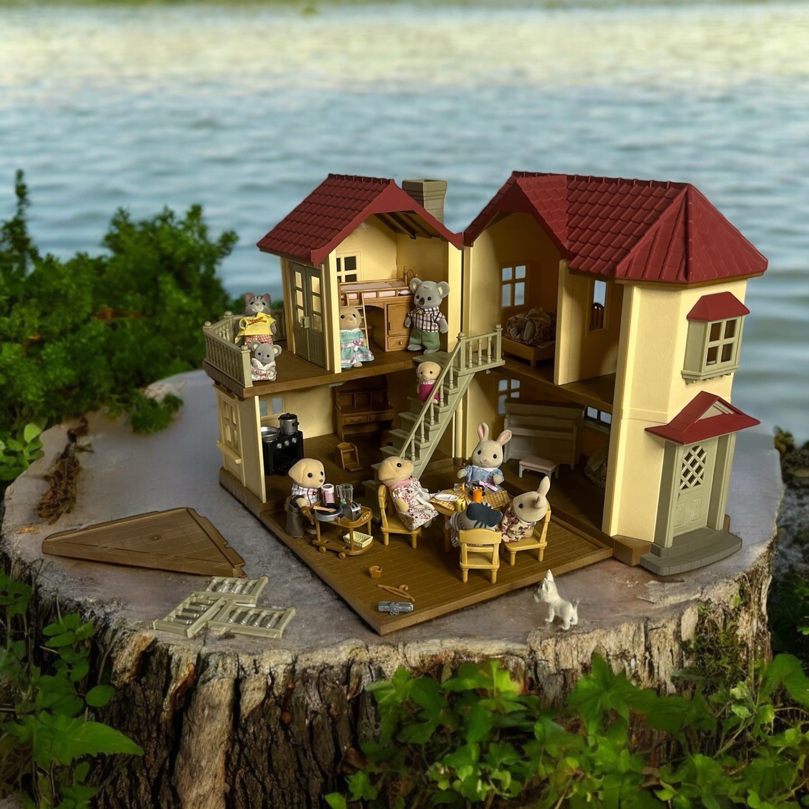 Calico Critters Red Roof Country Sylvanian families Figure Accessories House Lot