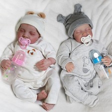Lifelike Reborn Dolls Twins Newborn Baby Girl Boy Realistic Babies Handmade Gift